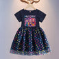 New Girls Dress Summer Short-Sleeved Princess Dress Children's Clothing Children's Gauze Skirt Girl Skirt Hunter Witch Group