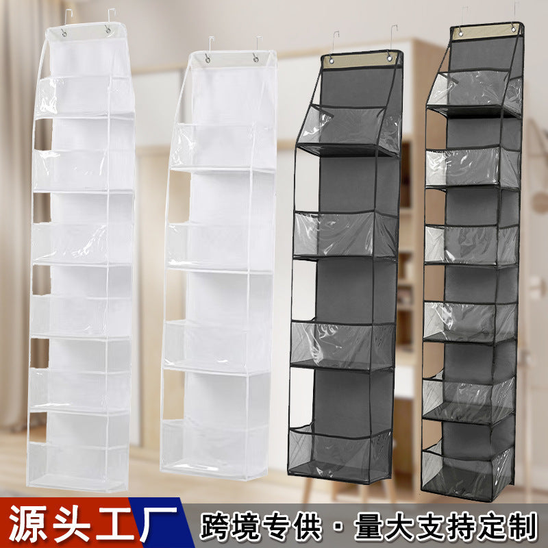 Wall-Mounted Storage Hanging Bag Behind the Door, Multi-Layered Dormitory Storage, Multifunctional Clothing and Toy Plastic Bag Storage Bag