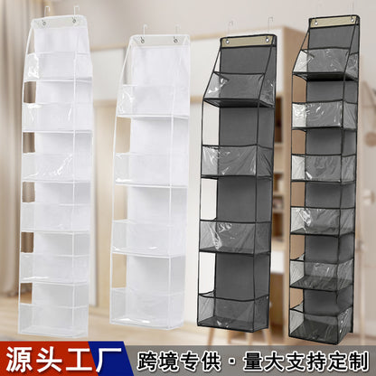Wall-Mounted Storage Hanging Bag Behind the Door, Multi-Layered Dormitory Storage, Multifunctional Clothing and Toy Plastic Bag Storage Bag