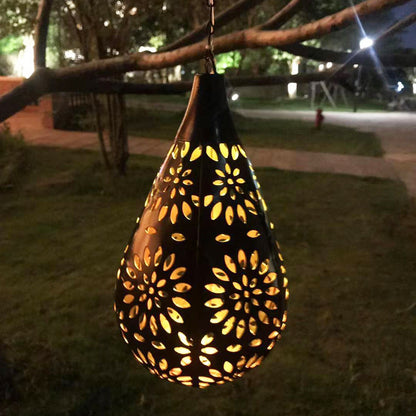 Cross-Border Iron Solar Light Pendant Drop-Shaped Garden Light Outdoor Light Garden Decorative Light Led Manufacturer Supply