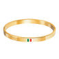 Cross-border stainless steel men's bracelet with red and green tape ring steel gold and black three color jewelry in stock wholesale