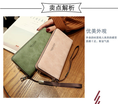Lonny Women's Hand-Held Long Wallet Korean Style Handbag Multi-Functional Card Holder Mobile Phone Bag Coin Purse Women's Wallet