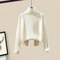 Plus Size Women's Autumn and Winter Suit 2025 New Stylish Patchwork Knitted Sweater Slimming Jeans Two-Piece Set