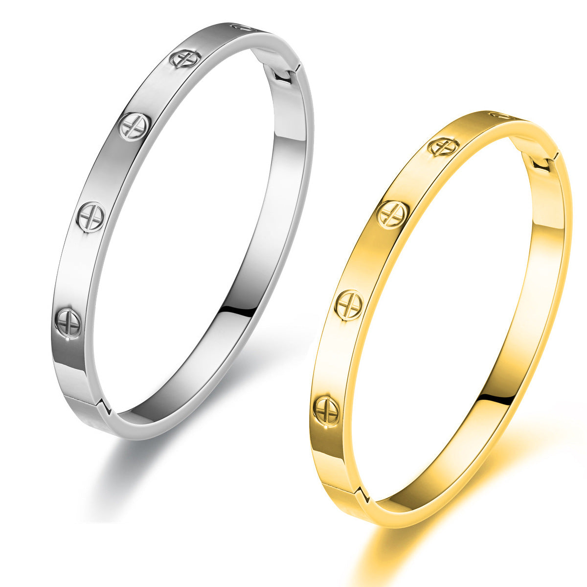 European and American cross-border stainless steel cross nail bracelet fashion all-match titanium steel bracelet men and women fashion bracelet wholesale