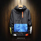Men’s K-Style Hooded Jacket – Trendy Color-Block Loose Pullover Baseball Jacket, Casual Spring Outerwear