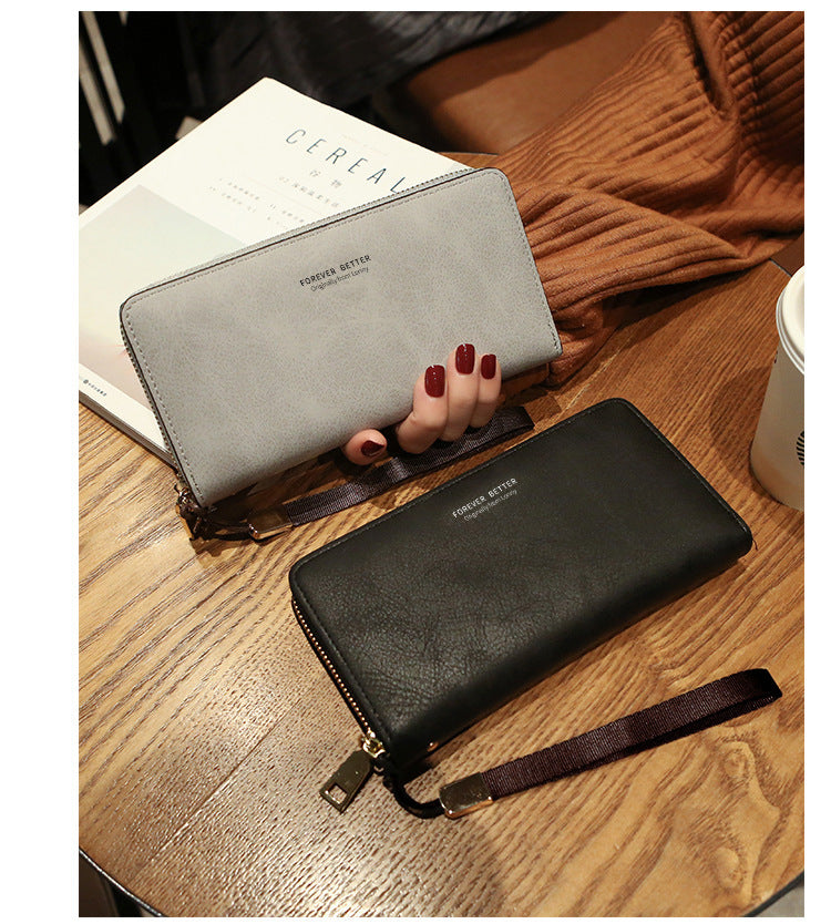 Lonny Women's Hand-Held Long Wallet Korean Style Handbag Multi-Functional Card Holder Mobile Phone Bag Coin Purse Women's Wallet