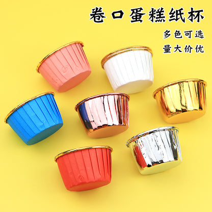 Large Maffin Cup Roll-up Cupcake Cups Golden Silver Cake Cups Maffin Baking Maffin Cup