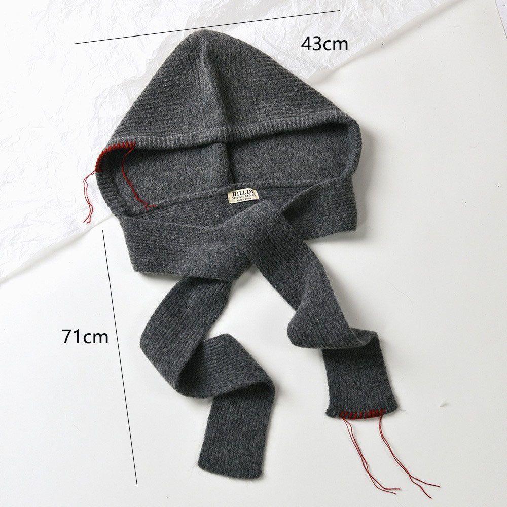 Autumn and winter new high-grade balaclava cap women's outer tie thick knitted warm earmuffs wool hat