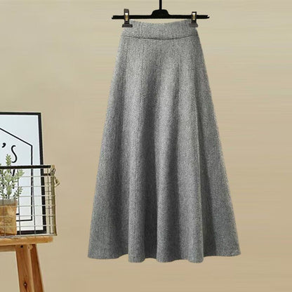 Autumn and Winter Women's Suit 2025 New Design High-Neck Knitted Sweater and Slimming Skirt Two-Piece Set