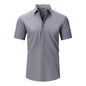 Cross-Border Lightweight Stretchy Plus-Size Men's Shirts, Wrinkle-Resistant Long-Sleeve Shirts, Amazon Cardigan Long-Sleeve Shirts for Men