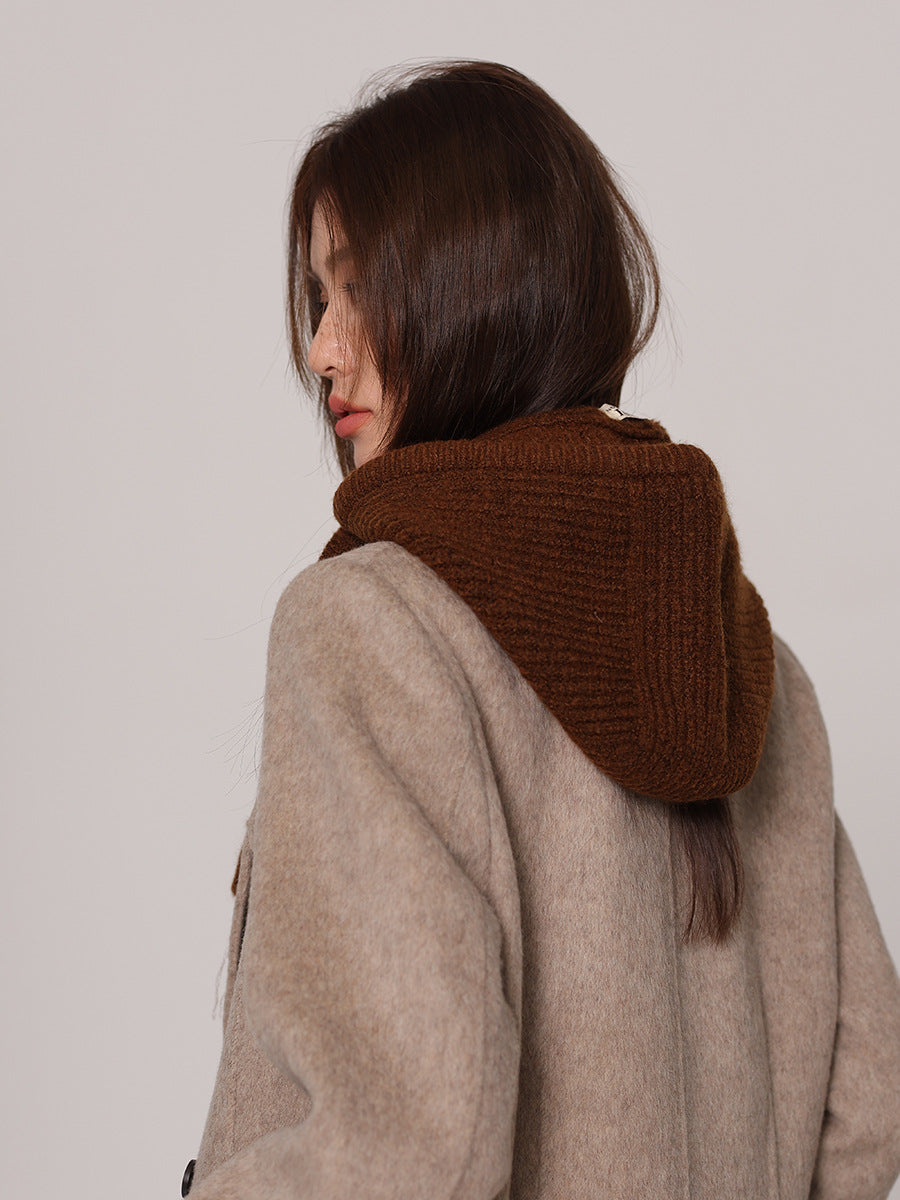 Autumn and winter new high-grade balaclava cap women's outer tie thick knitted warm earmuffs wool hat