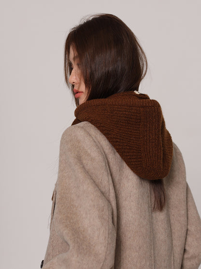 Autumn and winter new high-grade balaclava cap women's outer tie thick knitted warm earmuffs wool hat
