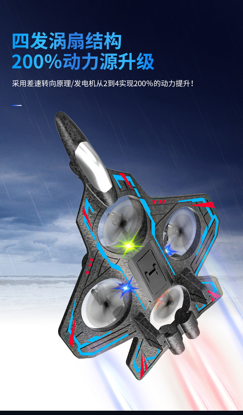 Cross-border new product remote control fighter four-channel suspension drone tumbling stunt toy foam drone