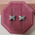 Amazon Minimalist Cool Style Zircon X-shaped Earrings for Women Simple Small Letter All-match Student Earrings e7501