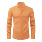 Cross-Border Lightweight Stretchy Plus-Size Men's Shirts, Wrinkle-Resistant Long-Sleeve Shirts, Amazon Cardigan Long-Sleeve Shirts for Men