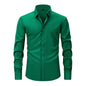 Cross-Border Lightweight Stretchy Plus-Size Men's Shirts, Wrinkle-Resistant Long-Sleeve Shirts, Amazon Cardigan Long-Sleeve Shirts for Men