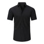 Cross-Border Lightweight Stretchy Plus-Size Men's Shirts, Wrinkle-Resistant Long-Sleeve Shirts, Amazon Cardigan Long-Sleeve Shirts for Men