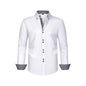 Cross-Border Four-Way Stretch Men's Shirt Polka Dot Color Matching Design Double-Breasted Shirt Men's Amazon Hot Style