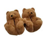 Cartoon Warm Teddy Bear Slippers Cute Little Bear Cotton Shoes Oversized Bear Indoor Home Shoes Winter Plush Wool Warm