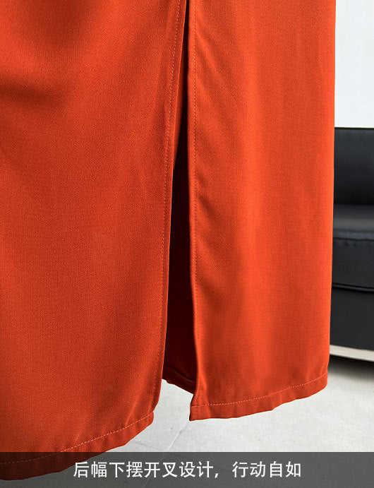 Luxi Elegant V-neck Sleeveless Kink Waist dress Women's Slimming Irregular High-end Hong Kong-style Long Skirt 3985