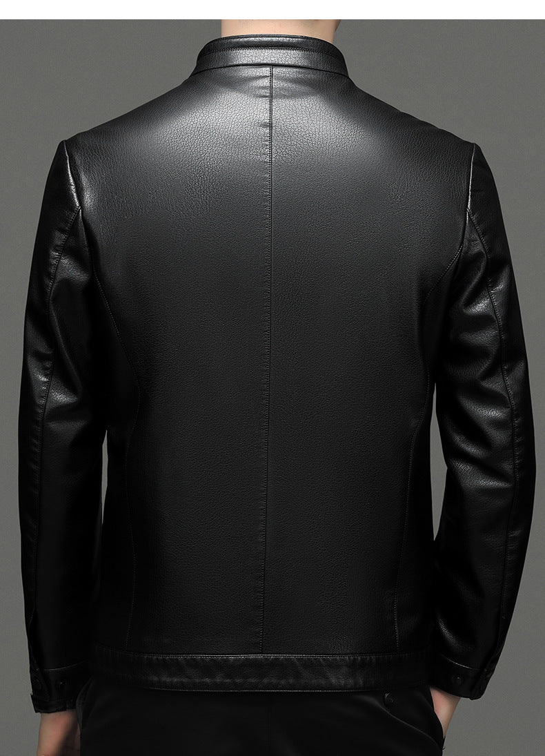 Innoobani | Popular Men's Stand Collar Ecological Leather Jacket High Quality Leather Jacket Men's Jacket | Thin and Thick Optional 2336
