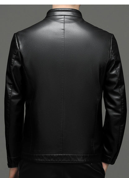 Innoobani | Popular Men's Stand Collar Ecological Leather Jacket High Quality Leather Jacket Men's Jacket | Thin and Thick Optional 2336