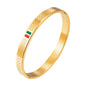 Cross-border stainless steel men's bracelet with red and green tape ring steel gold and black three color jewelry in stock wholesale
