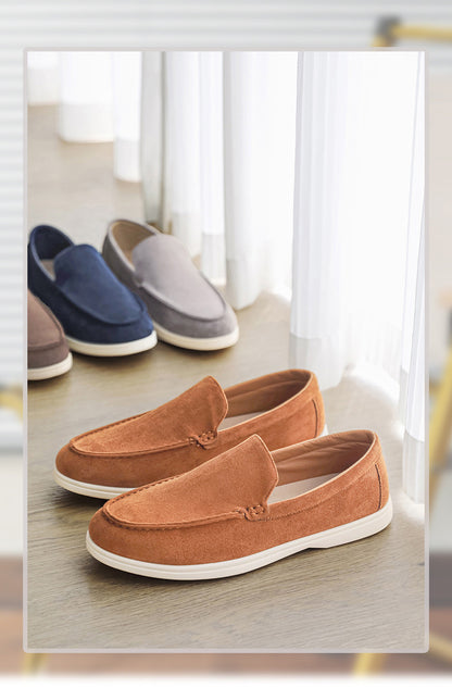 2025 New Men's Suede Beans Shoes Slip-on Lazy Loafers Casual Men's Shoes for B- 2
