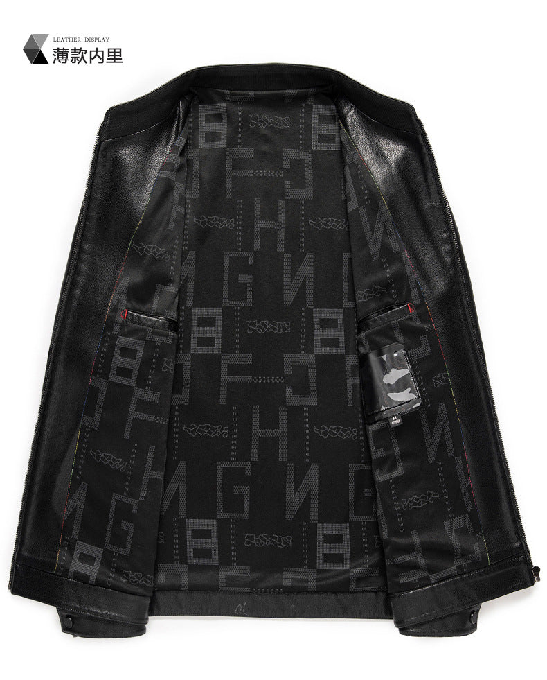 Innoobani | Popular Men's Stand Collar Ecological Leather Jacket High Quality Leather Jacket Men's Jacket | Thin and Thick Optional 2336