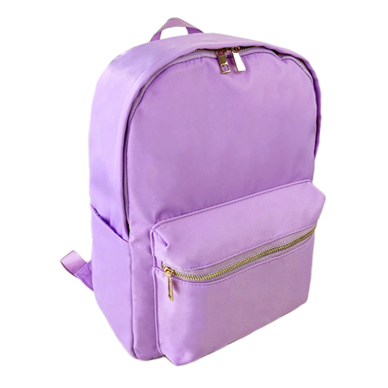 Cross-border Backpack Nylon Waterproof Rainbow Plaid Backpack Advanced Sense Niche Design Large Capacity Portable Backpack