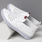 Men’s Breathable Leather Slip-On Shoes – Hollow-Out Perforated Summer Business Casual Loafers, Soft & Comfortable Low-Top Footwear