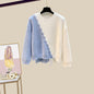 Plus Size Women's Autumn and Winter Suit 2025 New Stylish Patchwork Knitted Sweater Slimming Jeans Two-Piece Set
