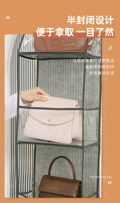 Wall-Mounted Storage Hanging Bag Behind the Door, Multi-Layered Dormitory Storage, Multifunctional Clothing and Toy Plastic Bag Storage Bag