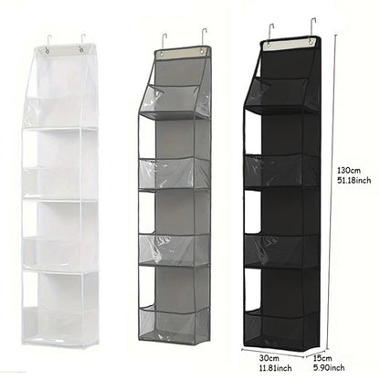 Wall-Mounted Storage Hanging Bag Behind the Door, Multi-Layered Dormitory Storage, Multifunctional Clothing and Toy Plastic Bag Storage Bag