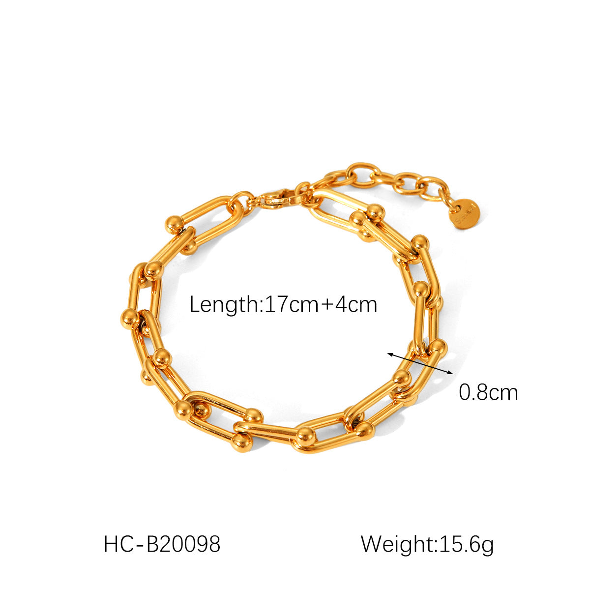 European and American Ins Style Internet Celebrity Jewelry U-Shaped Horseshoe Buckle Stainless Steel Necklace Women's Non-Fading Titanium Steel Bracelet Lock Earrings