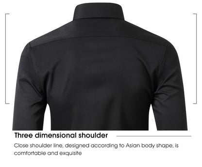 Cross-Border Four-Way Stretch Shirt Men's Shirt Wrinkle-Free and Anti-Wrinkle Amazon Export Thin Cardigan Long-Sleeved Shirt for Men