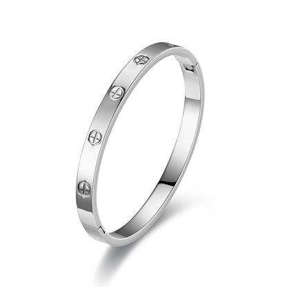 European and American cross-border stainless steel cross nail bracelet fashion all-match titanium steel bracelet men and women fashion bracelet wholesale