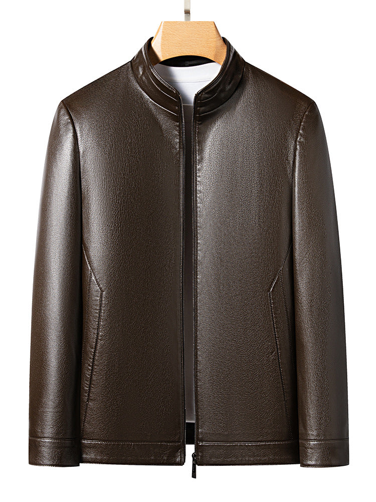 Innoobani | Popular Men's Stand Collar Ecological Leather Jacket High Quality Leather Jacket Men's Jacket | Thin and Thick Optional 2336
