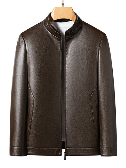 Innoobani | Popular Men's Stand Collar Ecological Leather Jacket High Quality Leather Jacket Men's Jacket | Thin and Thick Optional 2336