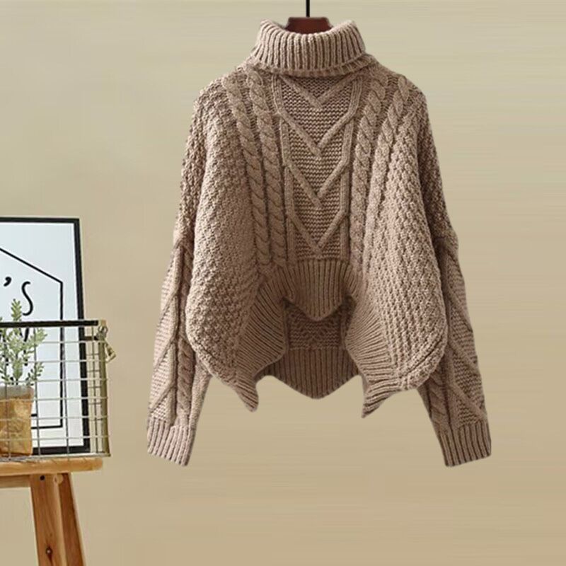 Autumn and Winter Women's Suit 2025 New Design High-Neck Knitted Sweater and Slimming Skirt Two-Piece Set