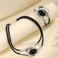 Bohemian Style Necklace Bracelet Set Black Acrylic Snail Set Combination Ladies Necklace Bracelet