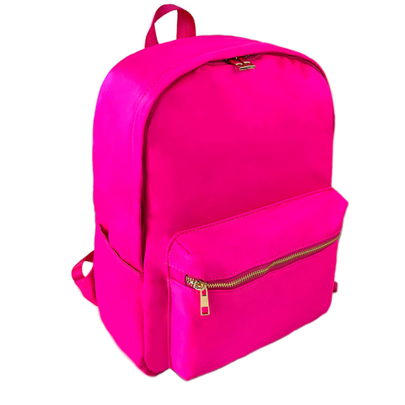 Cross-border Backpack Nylon Waterproof Rainbow Plaid Backpack Advanced Sense Niche Design Large Capacity Portable Backpack