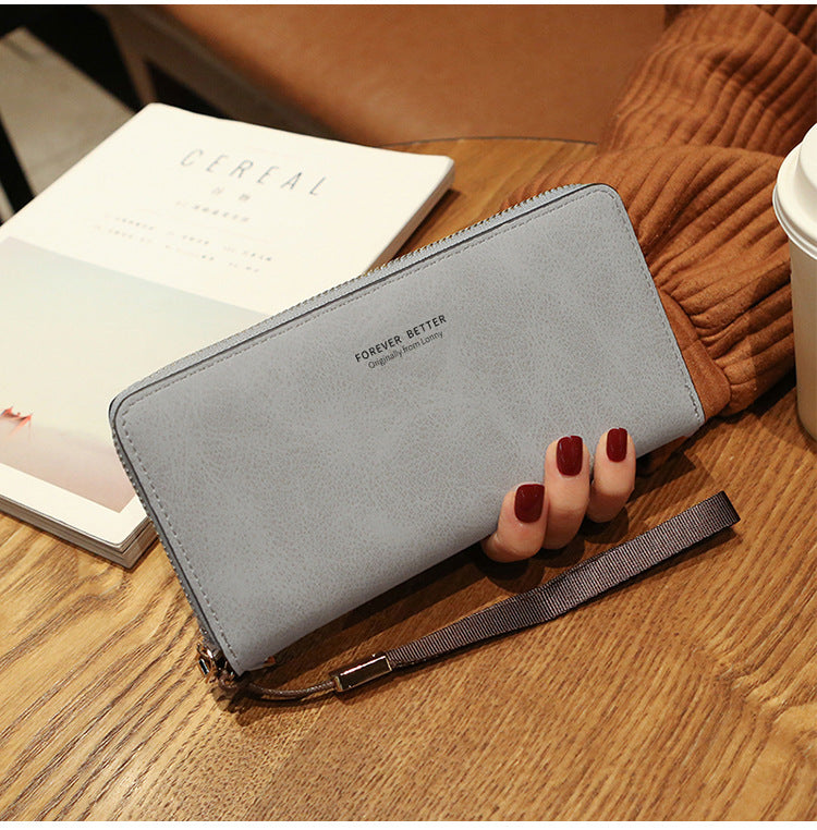 Lonny Women's Hand-Held Long Wallet Korean Style Handbag Multi-Functional Card Holder Mobile Phone Bag Coin Purse Women's Wallet