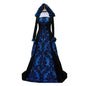 Special Big Sale - Retro Medieval Printed Long Dress Victorian Hooded Dress Stage Performance Costume