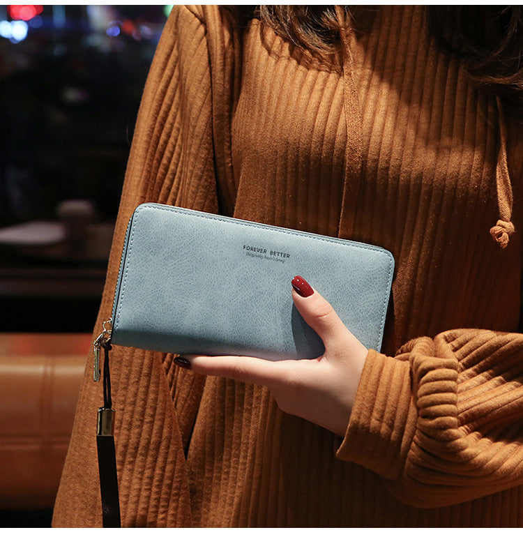 Lonny Women's Hand-Held Long Wallet Korean Style Handbag Multi-Functional Card Holder Mobile Phone Bag Coin Purse Women's Wallet