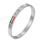 Cross-border stainless steel men's bracelet with red and green tape ring steel gold and black three color jewelry in stock wholesale