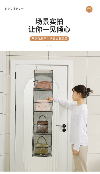Wall-Mounted Storage Hanging Bag Behind the Door, Multi-Layered Dormitory Storage, Multifunctional Clothing and Toy Plastic Bag Storage Bag