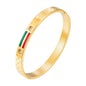 Cross-border stainless steel men's bracelet with red and green tape ring steel gold and black three color jewelry in stock wholesale