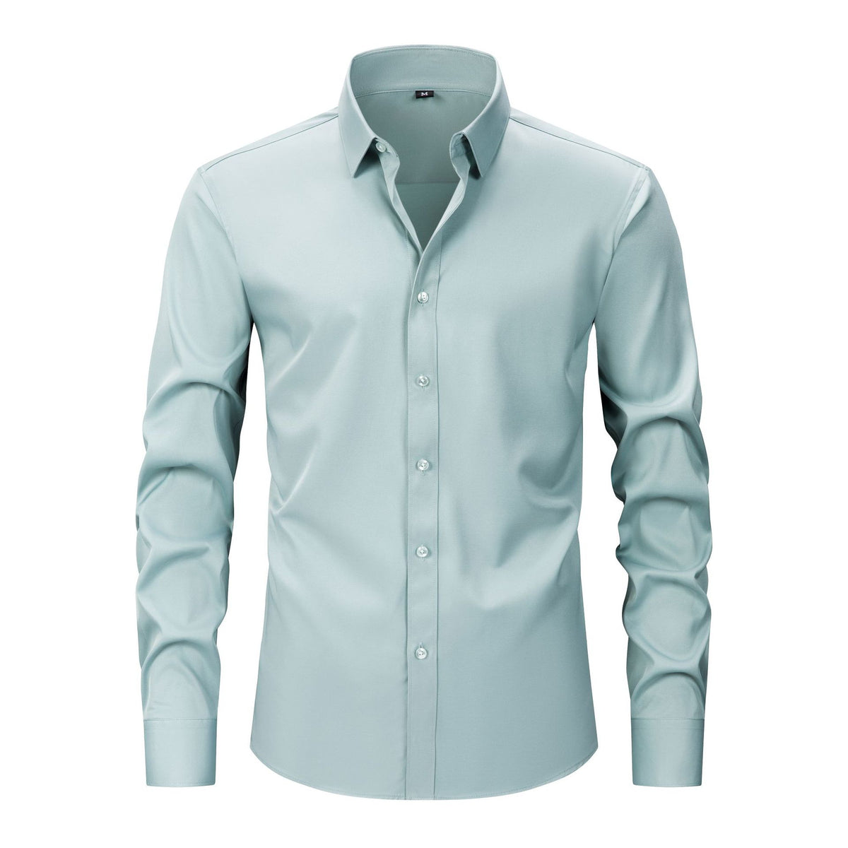 Cross-Border Lightweight Stretchy Plus-Size Men's Shirts, Wrinkle-Resistant Long-Sleeve Shirts, Amazon Cardigan Long-Sleeve Shirts for Men