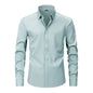 Cross-Border Lightweight Stretchy Plus-Size Men's Shirts, Wrinkle-Resistant Long-Sleeve Shirts, Amazon Cardigan Long-Sleeve Shirts for Men